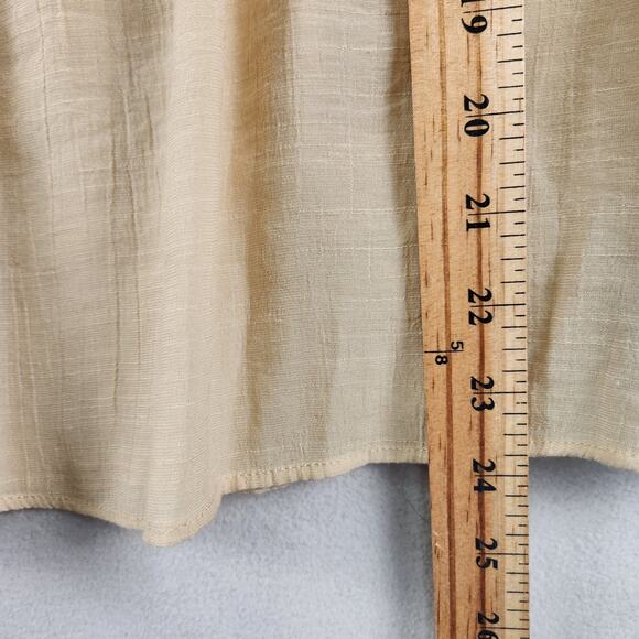 Nanette Lepore Curved Yoke Blouse Women’s SZ XL Beige Flowy Romantic EUC - Picture 8 of 12